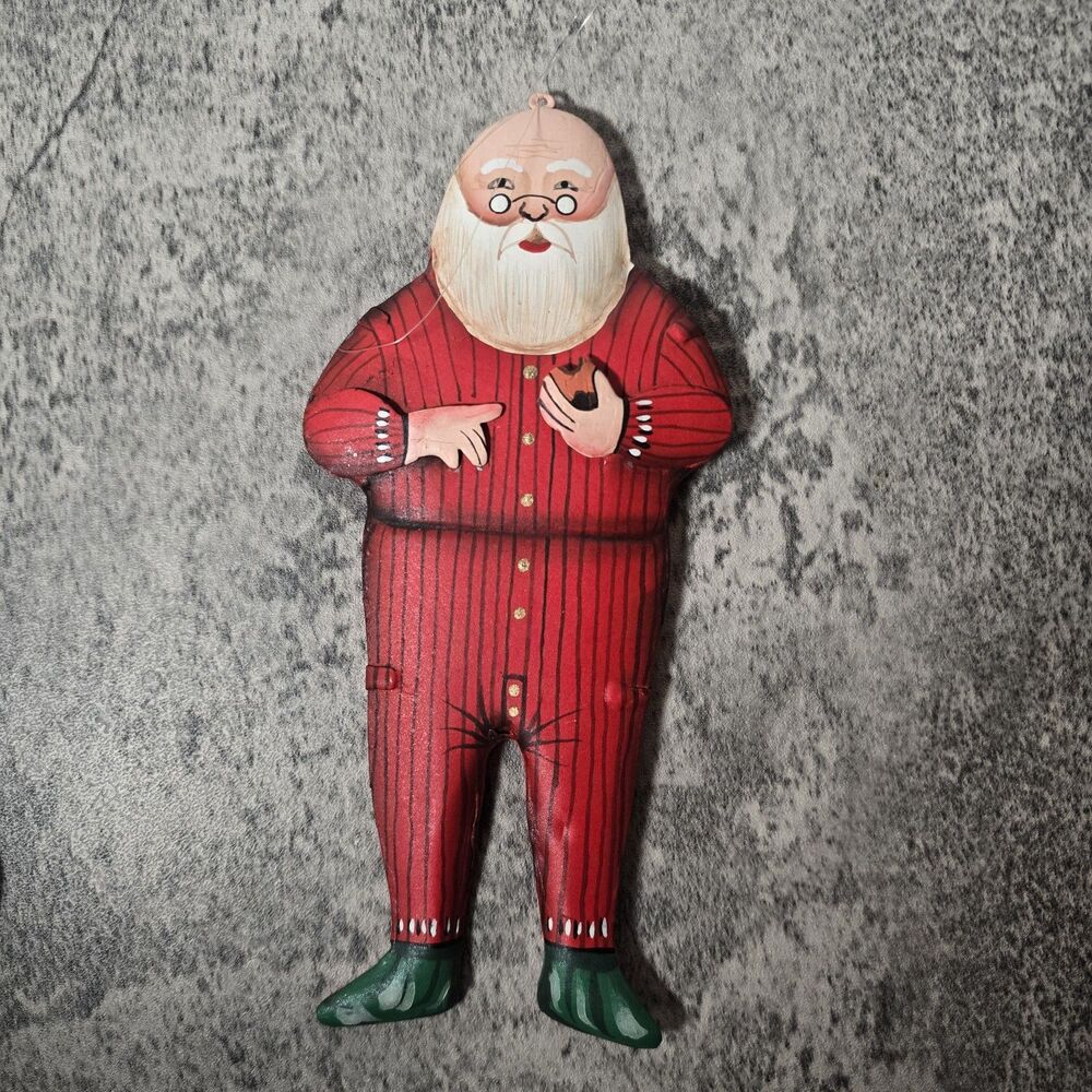 Vintage 1994 Department 56 Santas Suits Metal Christmas Ornament Brian Paterson